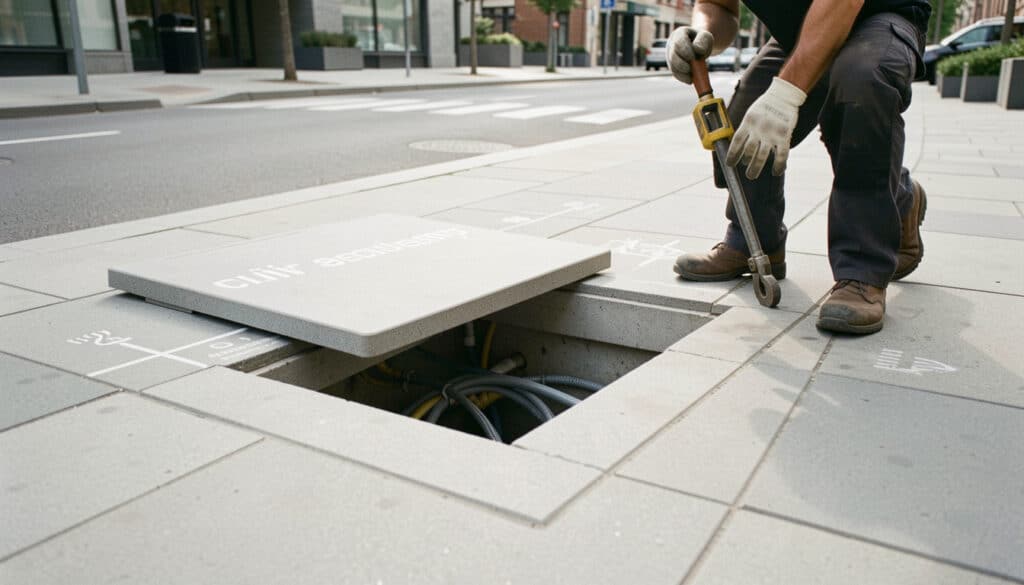 Regard télécom en béton : le repérer et y accéder