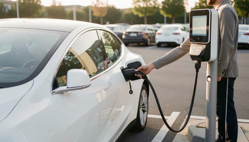 Brancher une voiture électrique sur une borne